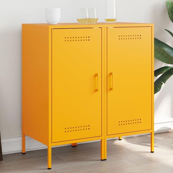 Best MöBel Armadio Credenze 2 Pezzi Giallo Senape 36X39X79 Cm Acciaio - Cassettiere CL5420808 1Pacco-image