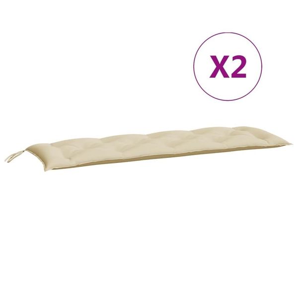 Vidaxl Cuscini Per Panca Da Giardino 2 Pz. Beige 150X50X7 Cm Tessuto Oxford-image