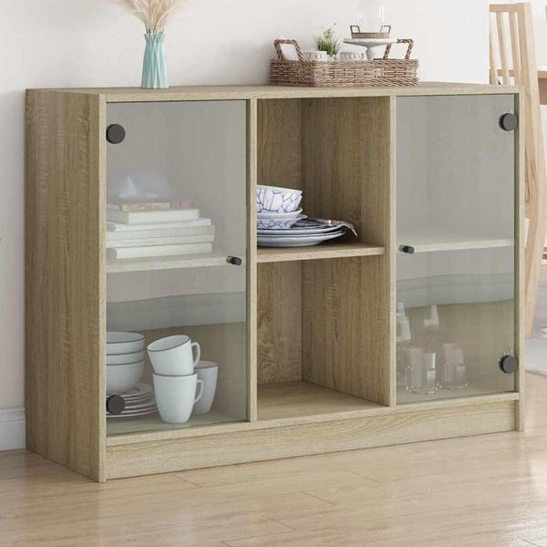Vidaxl Credenza Rovere Sonoma 102X37X75,5 Cm Materiale A Base Di Legno-image