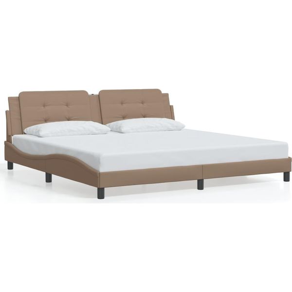 Giroletto Con Testata Cappuccino-Marrone 200X200 Cm In Ecopelle-image
