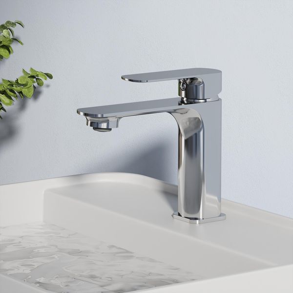 Emke Rubinetto Miscelatore Per Lavabo 166X152X45Mm Ottone Rubinetto Miscelatore Per Bagno Miscelatore Monocomando, Miscelatore Per Lavabo - Cromo-image