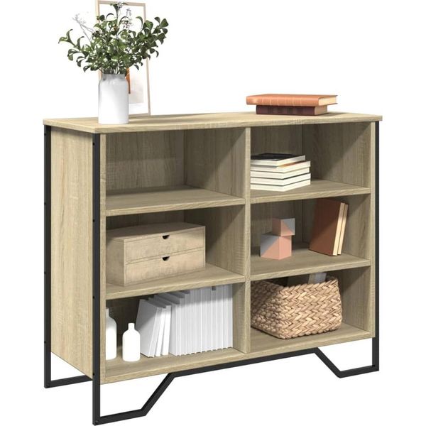 Vidaxl Credenza Rovere Sonoma 91X35,5X74,5 Cm Materiale A Base Di Legno-image