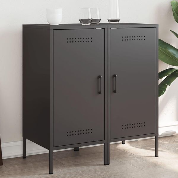Maison Exclusive - Credenze 2 Pezzi Nero 36X39X79 Cm Acciaio-image