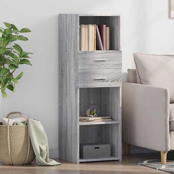 Vidaxl Credenza Grigio Sonoma 40X42,5X124 Cm Materiale A Base Di Legno-image