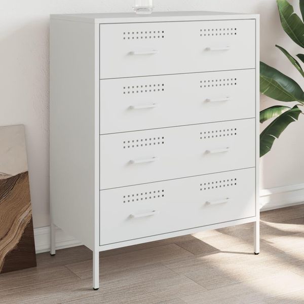 Maison Exclusive - Credenza Bianca 68X39X89 Cm Acciaio-image