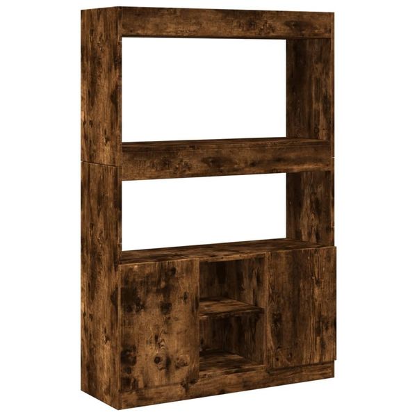 Vidaxl Credenza Rovere Fumé 92X33X140 Cm Materiale A Base Di Legno-image