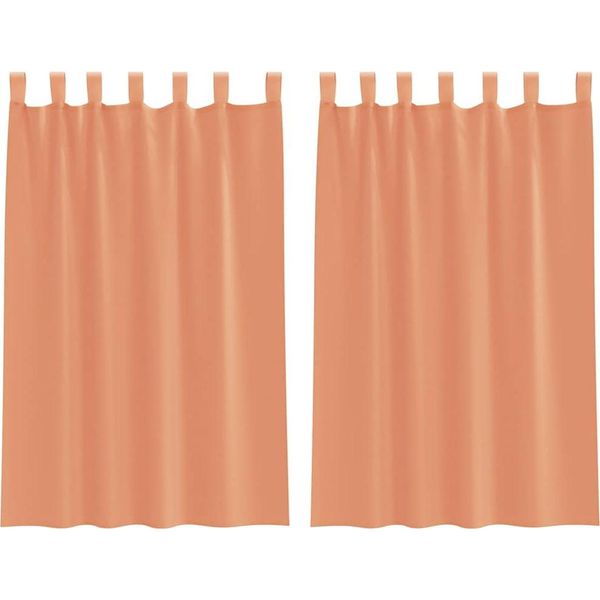 Vidaxl Tende In Voile Con Passanti 2 Pz. Rosso Terracotta 140X175 Cm-image