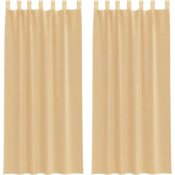 Vidaxl Tende In Voile Con Passanti 2 Pezzi Colore Sabbia 140X245 Cm-image