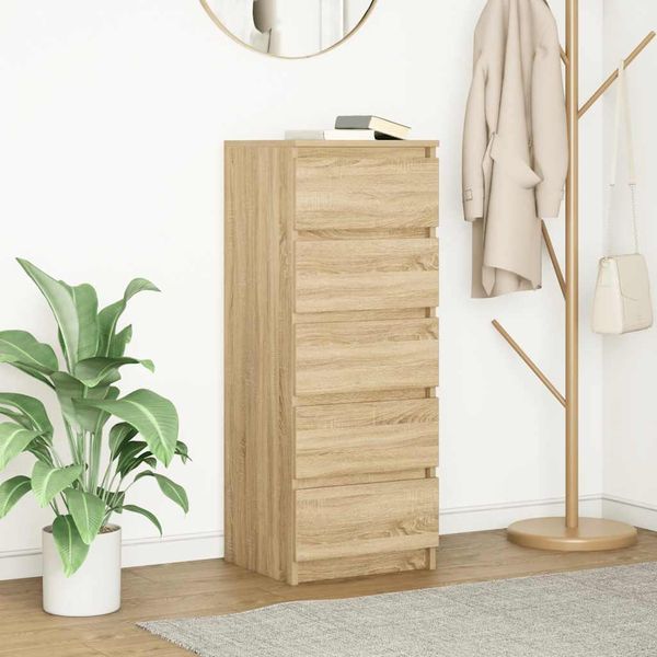 Best MöBel Credenza Con Cassetti In Rovere Sonoma 37,5X35X99 Cm - Cassettiere Cloris New8049054 1Pacco-image