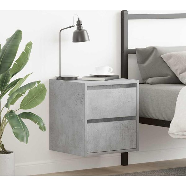 Maison Exclusive - Comodino Da Parete Grigio Cemento 38X34X40 Cm-image