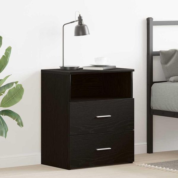 Best MöBel Comodino Rovere Nero 50 X 32 X 60 Cm Materiale A Base Di Legno - Comodini E Armadi Cloris New9355289 1Pacco-image