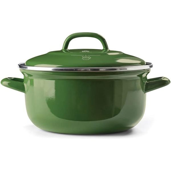 Bk Indigo Casseruola Smaltata Con Coperchio Con Rivestimento Antiaderente In Ceramica Senza Pfas, 24 Cm/4,2 Litri, Induzione, Lavabile In Lavastoviglie-image