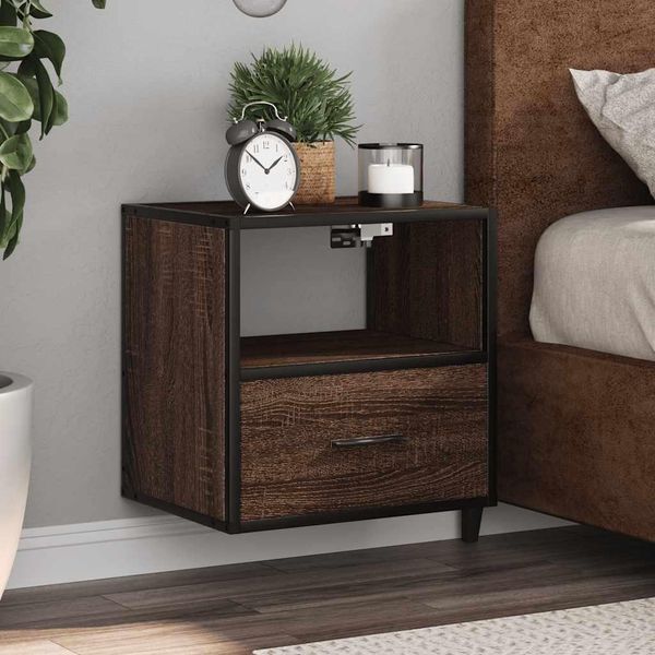 Maison Exclusive - Comodini Da Parete 2 Pezzi. Effetto Rovere Marrone 40X31X39,5 Cm-image