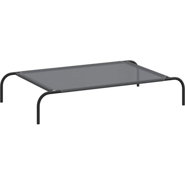Vidaxl Letto Per Cani Rialzato Grigio 110X65X20 Cm Textilene E Acciaio-image