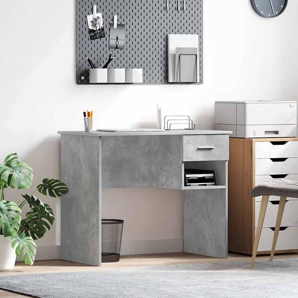Best MöBel BüRomöBel - Scrivania Grigio Cemento 90 X 49,5 X 75 Cm Materiale Legno - Scrivanie CL6163448 1Pacco-image