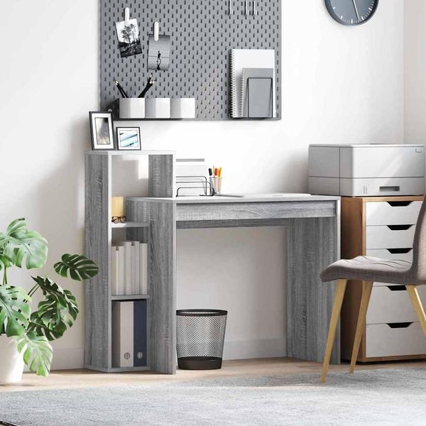 2025 Moderne BüRomöBel - Scrivania Grigio Sonoma 100 X 40 X 90 Cm Materiale A Base Di Legno - Scrivanie,Design 1229580 1Pacco-image