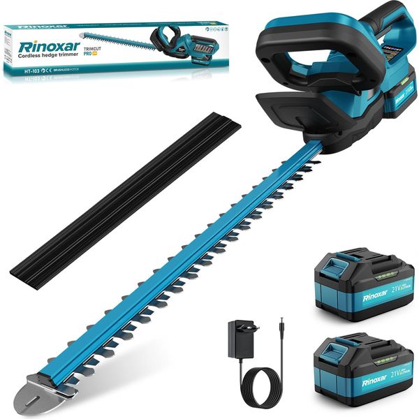 Tagliasiepi Senza Fili 21V/8000Mah - Motore Brushless 600W - Lama 52Cm, Taglio Ø15Mm - Precisione-image