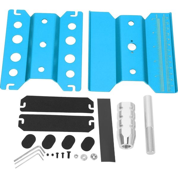 Cavalletto Di Riparazione Per Automodelli Rc In Lega Altezza Regolabile Ruotabile Bloccabile 1/16 1/10 1/8 Workstation Blu-image