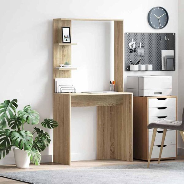 Maison Exclusive - Scrivania In Rovere Sonoma 78,5 X 37 X 154,5 Cm Materiale Ligneo-image