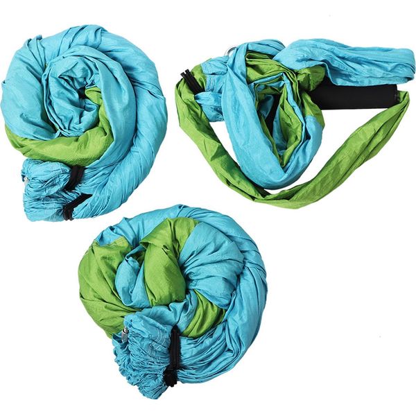 Aerial Yoga Fitness Hanging Grip Inversion Trapeze Swing Sling Hammock (Blu Verde)-image
