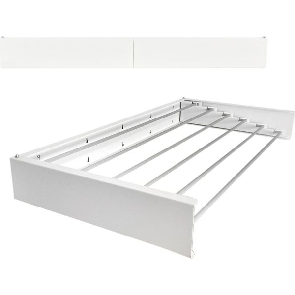 Stendibiancheria A Parete In Alluminio Per Balcone O Terrazza, Dal Design Moderno - Foxydry Hide 101 Cm - Bianco-image