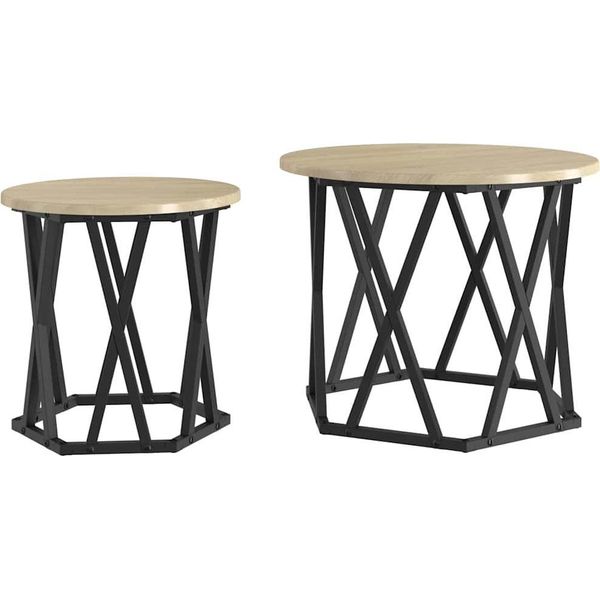 Syfax™ Tavolo Laterale 2 Pcs Rovere Sonoma-image