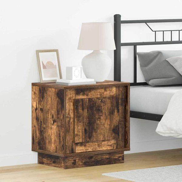 Vidaxl Comodino 2 Pezzi Rovere Affumicato 44 X 34,5 X 45 Cm Materiale In Legno-image