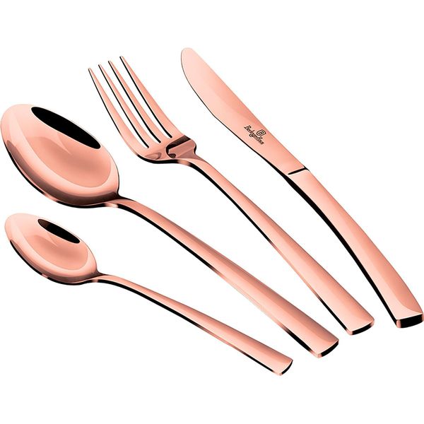 Berlinger Haus Rose Gold Posate 24 Pezzi In Acciaio Inox Lucido, Set Di Posate 6 Persone, Design Moderno Oro Rosa-image