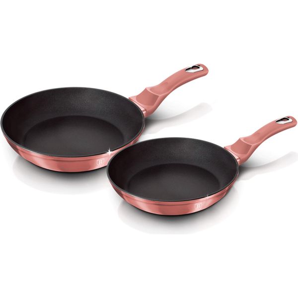 Set Di Padelle Berlinger Haus I-Rose 22-26 Cm Induzione Alluminio Rivestimento Antiaderente Titanio Rosa-image