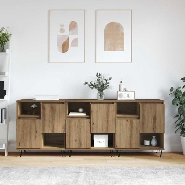Maison Exclusive - Credenza 3 Pezzi Artisan-Eiche 60 X 35 X 70 Cm-image