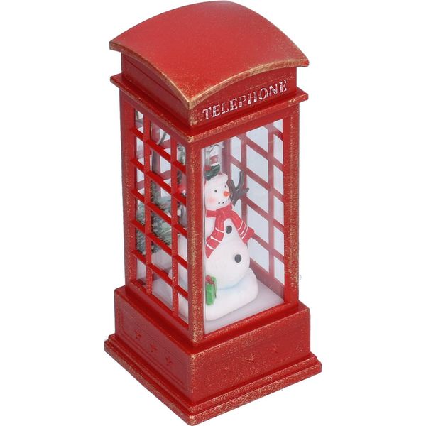 Lanterna Decorativa Natalizia, Lanterna Con Palla Di Neve E Pupazzo Di Neve, Lampada Da Tavolo Illuminata Per Le Decorazioni Natalizie-image