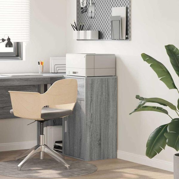 Vidaxl Credenza Grigio Sonoma 38 X 34,5 X 75 Cm Materiale A Base Di Legno-image