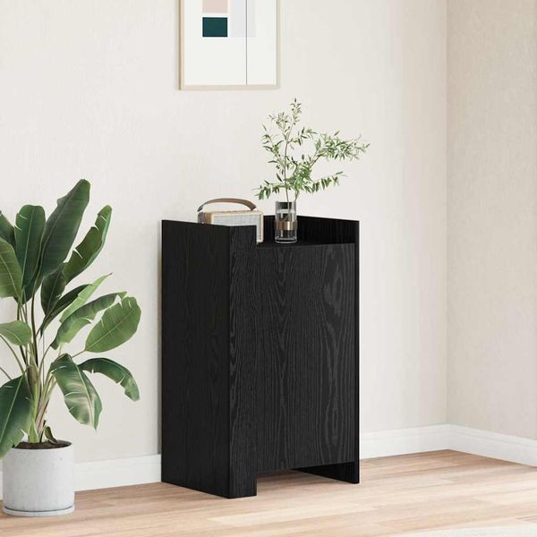 Vidaxl Credenza In Rovere Nero 45 X 35 X 75 Cm Materiale A Base Di Legno-image