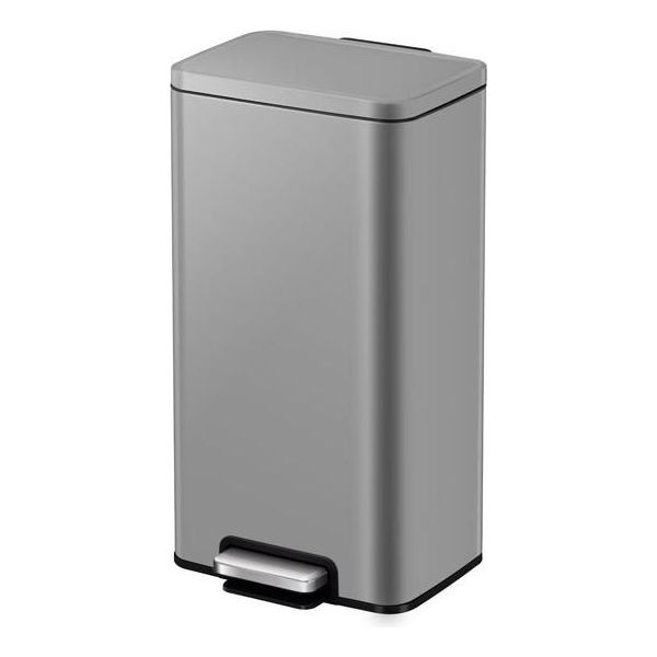 Eko - Pattumiera A Pedale Madison 30 Litri - Plastica In Acciaio Inox - Colore Grigio-image