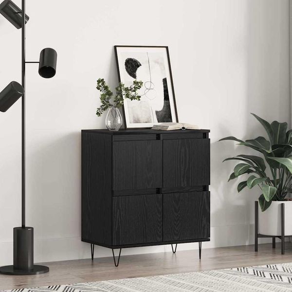 Maison Exclusive - Credenza Effetto Rovere Nero 60 X 35 X 70 Cm-image