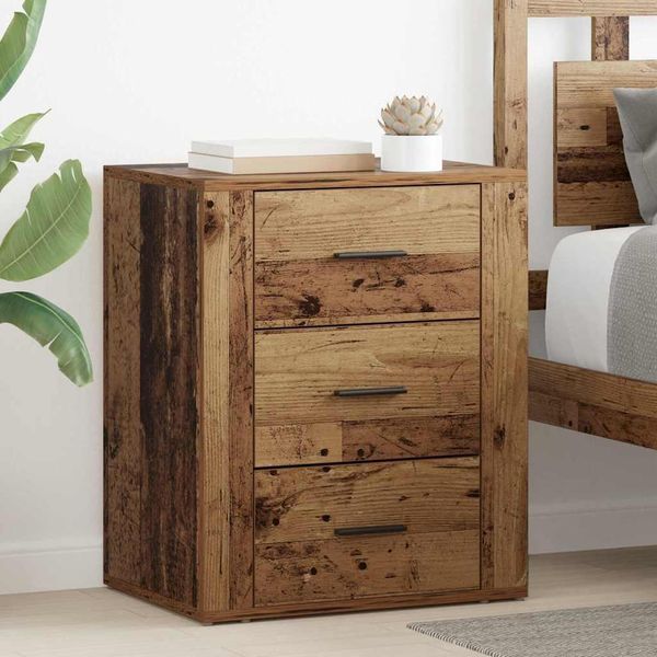 Comodino Di Design Con Cassetti In Legno Di Recupero 50 X 36 X 60 Cm - Comodini E Armadi 2025 Nuovo2931267 1Pacco-image
