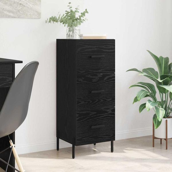 Maison Exclusive - Credenza Effetto Rovere Nero 34 X 34,5 X 90 Cm Materiale Ligneo-image