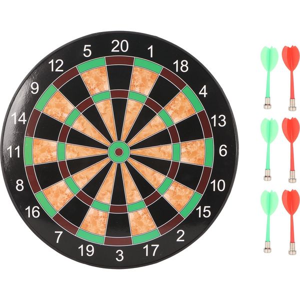 Set Di Gioco A Freccette Da 17 Pollici Bifacciale Magnetico Con Freccette Marrone-image