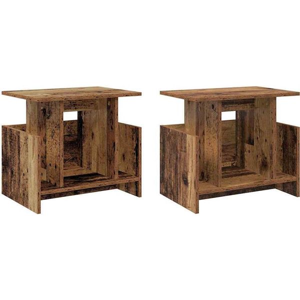 Vidaxl Porta Tv 2 Pezzi In Legno Di Recupero 50 X 35 X 45 Cm Materiale A Base Di Legno-image