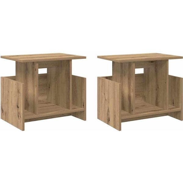 Syfax™ Supporto Tv 2 Pcs Rovere Artigianale 50 X 35 X 45 Cm-image
