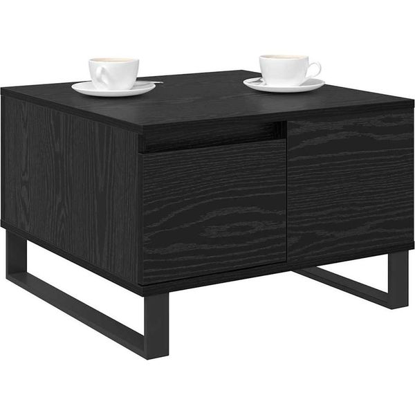 Syfax™ Tavolino Da Salotto Con Cassetto Rovere Nero 55 X 55 X 36,5 Cm-image
