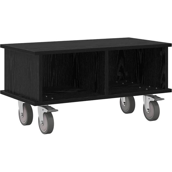 Vidaxl Supporto Tv Look Rovere Nero 68,5 X 35 X 35 Cm Materiale A Base Di Legno-image