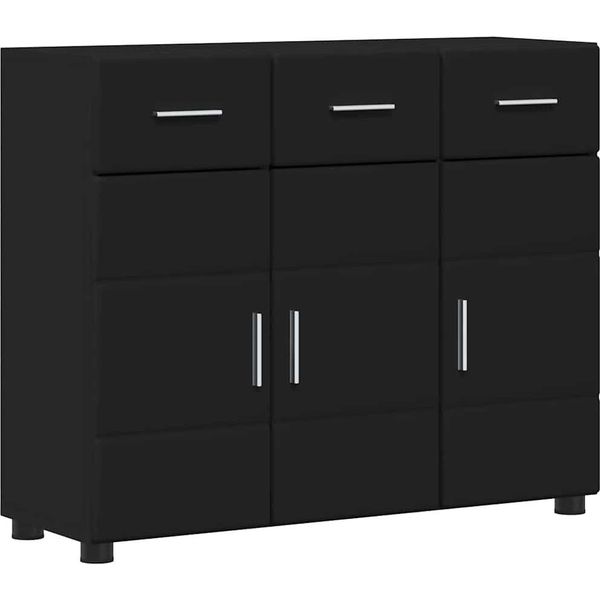 Vidaxl Credenza Florin Nero 88,5 X 30,5 X 73 Cm Materiale Ligneo-image