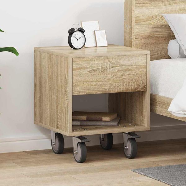 Maison Exclusive - Comodino In Rovere Sonoma 40,5 X 40 X 48 Cm Materiale Ligneo-image