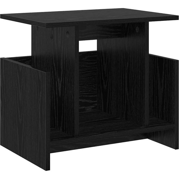 Vidaxl Porta Tv Look Rovere Nero 50 X 35 X 45 Cm Materiale A Base Di Legno-image