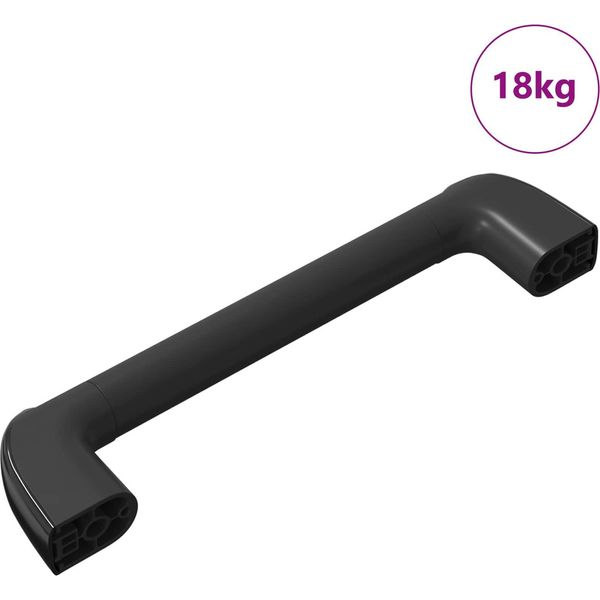Vidaxl Maniglia Uni 69 Pezzi Nero 380 X 34 X 85 Mm Alluminio E Pp-image