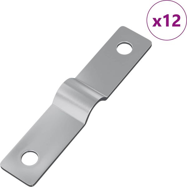 Vidaxl Piastra Di Impatto 12 Pezzi Argento 50 X 10 X 1,2 Mm Ferro-image