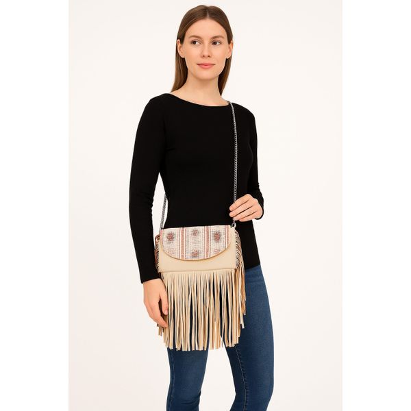 UmhäNgetasche "Apache", Damen, Gr. B/H/T: 24Cm X 18Cm X 2Cm Onesize, Beige, Lederimitat, Collezione Alessandro, Taschen UmhäNgetasche, Im Festival Style-image