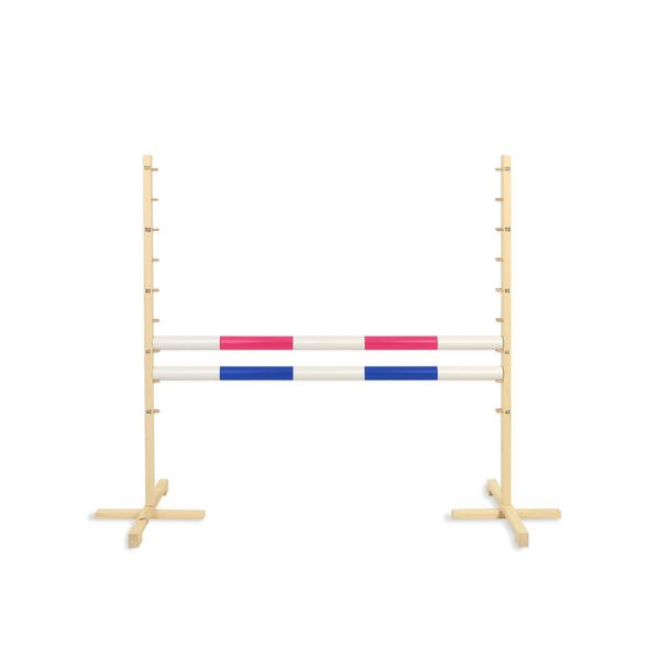 Ostacolo Di Salto Per Cavallo Hobby 120Cm, Due Travi - Rosa E Blu-image