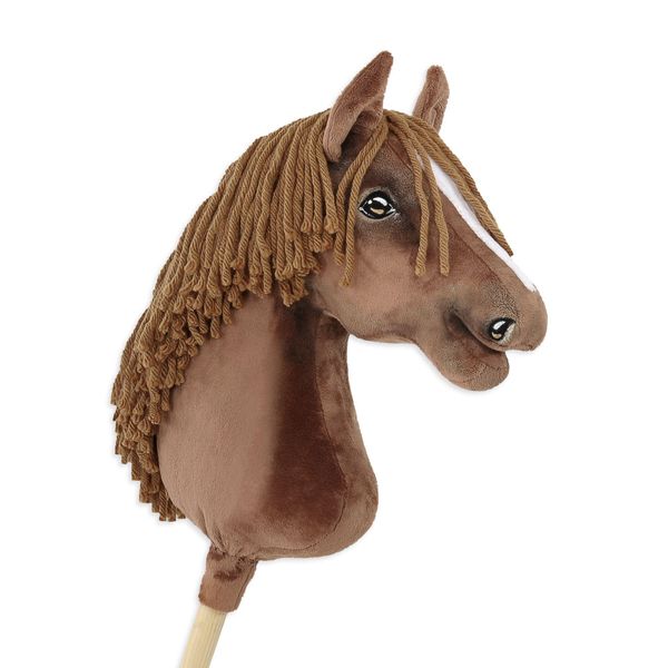 Hobby Horse Cavallo Grande Su Bastone Premium - Castagno Scuro A3-image